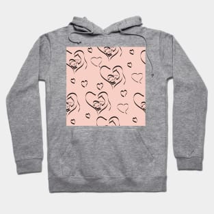 Mother Love Vector Seamless Fashion Background Hoodie